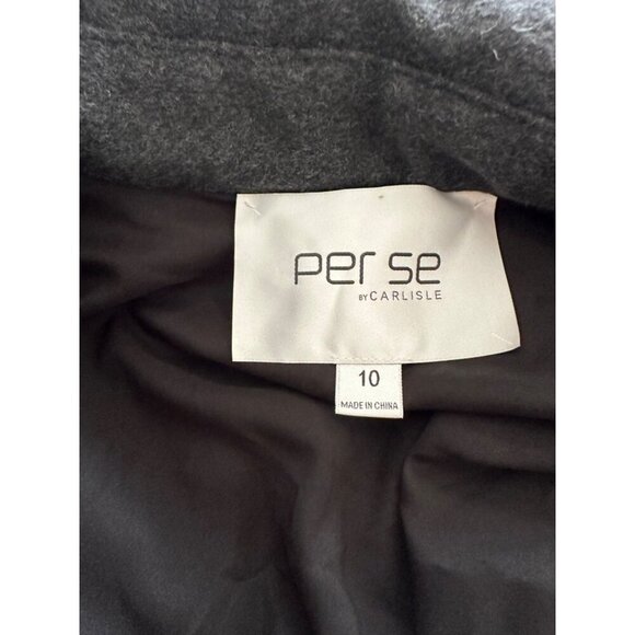 Per Se By Carlisle Quilted Coat Size 10 Purple & Gray Long Sleeve Button Closure - Picture 2 of 14